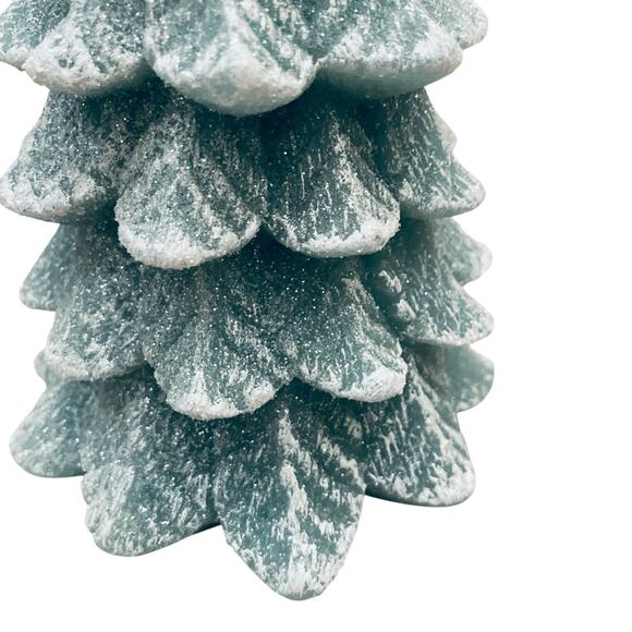 Luminara Flameless Glitter Christmas Tree LED Candle With Timer Iceberg Green - Picture 8 of 16